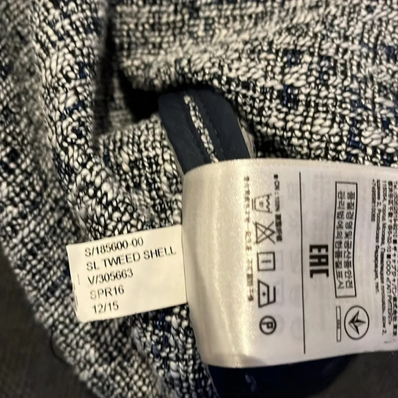 Banana Republic Tweed sleeveless top Navy blue & white Boho academia size small - Picture 9 of 12